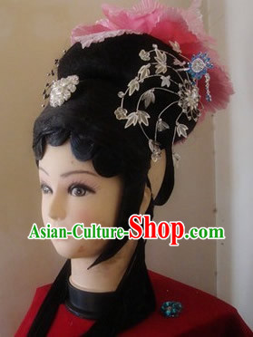 Traditional Chinese Dramatic Long Black Braids and Hair Accessories