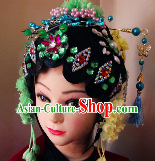 Traditional Chinese Dramatic Wig and Headpiece Set