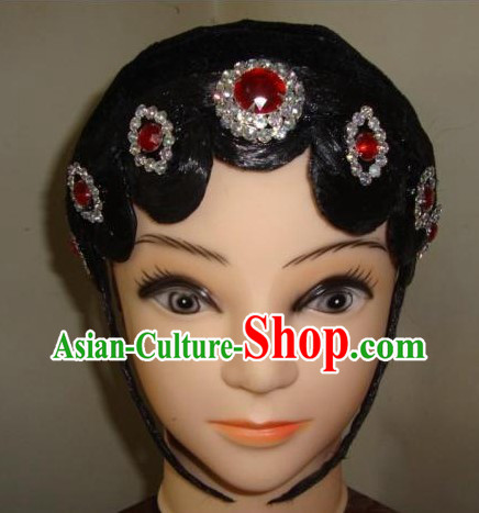 Traditional Chinese Dramatic Wig and Headpiece Set