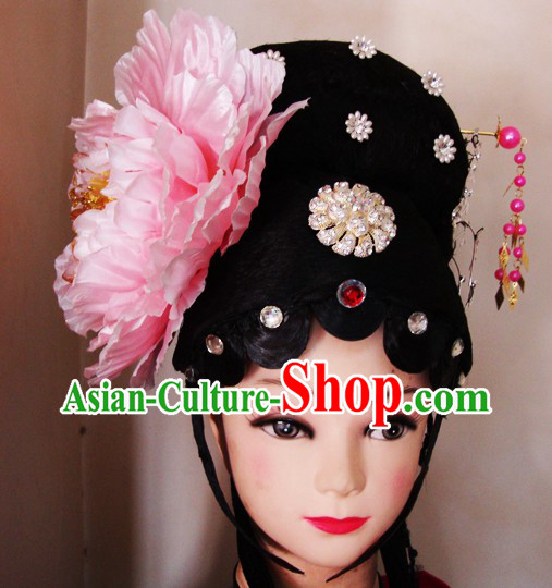 Traditional Chinese Peking Opera Wig and Headpiece Set