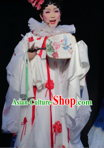 Li Yugang Style White Romantic Stage Performance Cape Costumes Complete Set