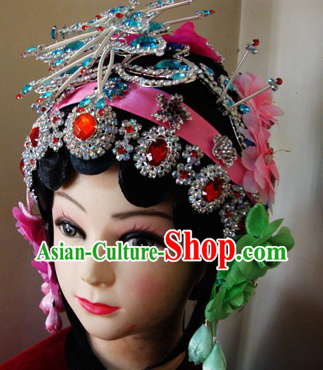 Chinese Classical Dramatic Huadan Wig and Headpieces