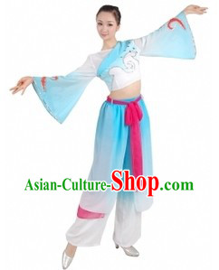 Chinese Han Ethnic Fan Dance Costume for Women