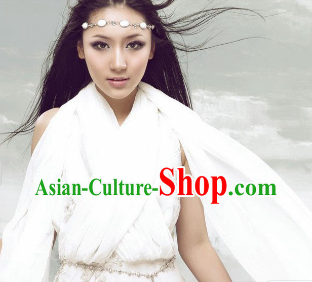 White Fairy Costume and Hair Accessories for Women