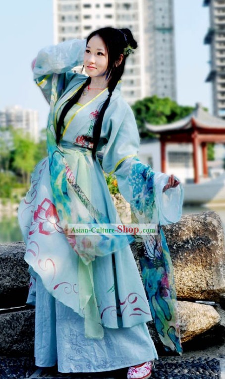 Ancient Chinese Lotus Fairy Lady Costumes