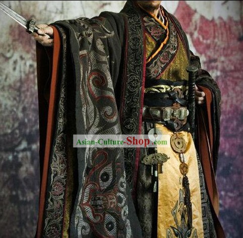 Ancient Chinese Han Dynasty Liu Bang Emperor Costumes Complete Set