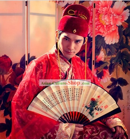Ancient Chinese Bridegroom Wedding Dress Complete Set