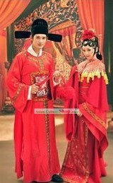 Traditional Chinese Wedding Dress Two Complete Sets for Men and Women