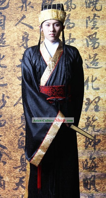 Traditional Chinese Hanfu Clothing and Hat for Men