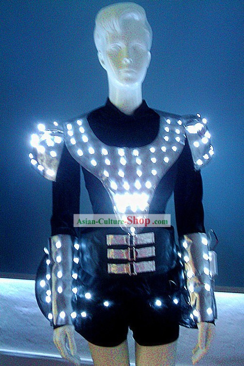 Electric LED Lights Luminous Dance Costumes Complete Set