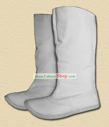 Traditional Handmade Han White Boots for Men