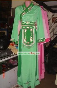 Chinese Green Classical Dancing Costume for Women