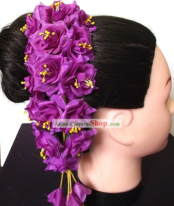Traditional Thailand Purple Flower Hair Accessories