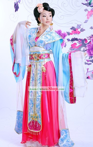 Ancient Chinese Imperial Princess Costume and Hair Accessories Complete Set