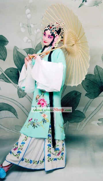 Beijing Opera Actress Long Sleeve Embroidered Costume Complete Set