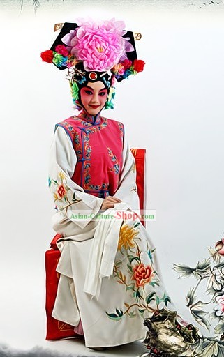 Chinese Beijing Opera Princess Costumes and Headpiece Complete Set
