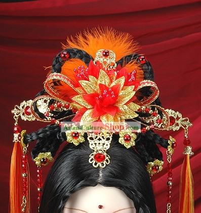 Ancient Chinese Imperial Princess Clothes, Hair Accessories and Long Wig Complete Set