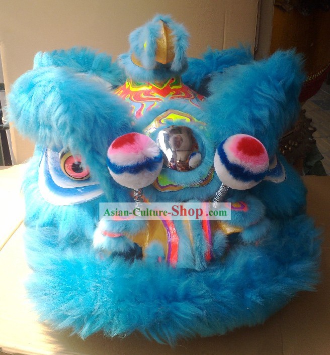 Supreme Light Blue Lion Dance Costumes Complete Set