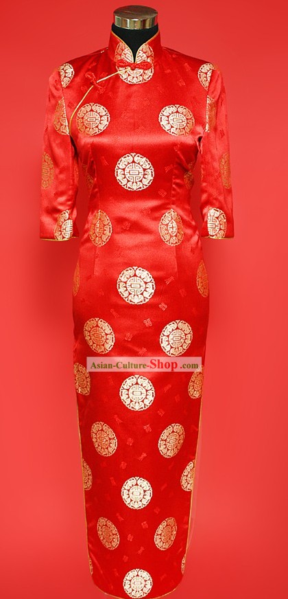 Stunning Red Tang Wedding Cheongsam for Brides