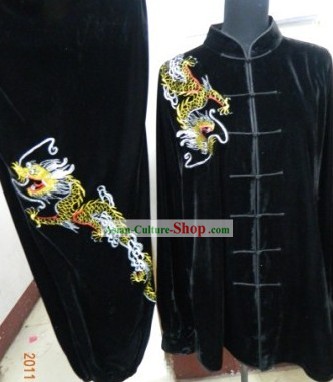 Black Dragon Sport Kung Fu Tournament Fighting Uniform for Men