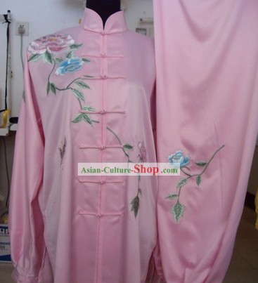 Pink Chinese Martial Arts Competitions Uniform for Women