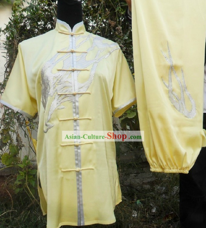 Light Yellow Eagle Silk Kung Fu Garment for Men