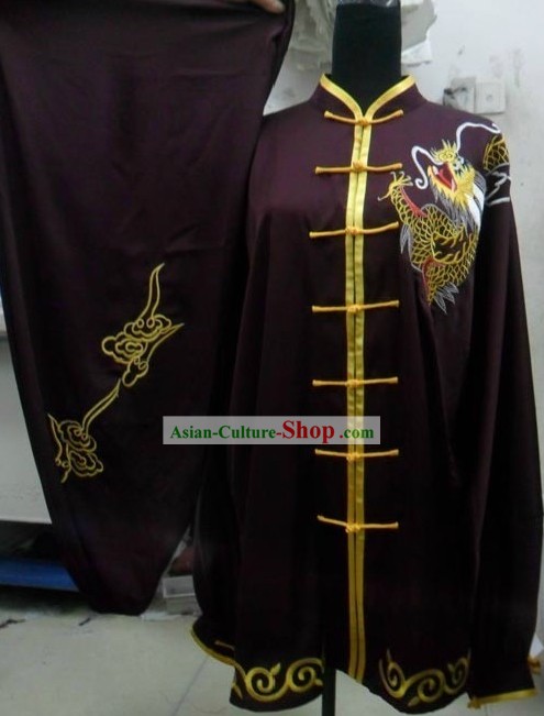 Silk Changquan Long Fist Dragon Kung Fu Practice Uniform for Men