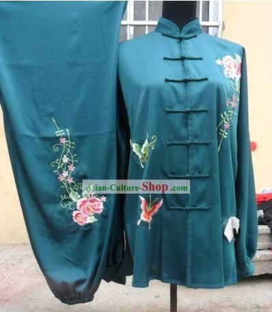 Silk Butterfly and Flower Tai Chi Stage Performance Uniform for Women