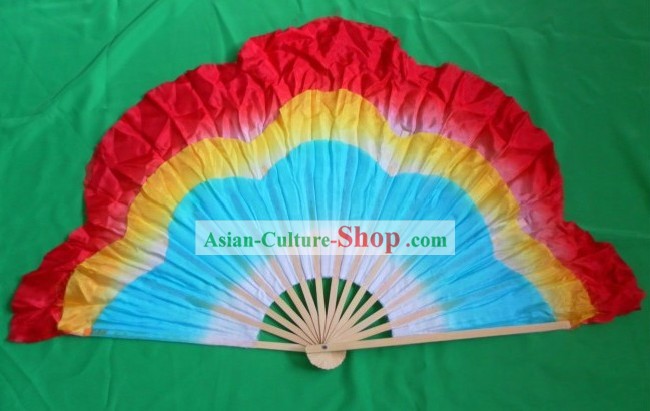 Traditional Plum Blossom Shape Three Layers Silk Dancing Fan