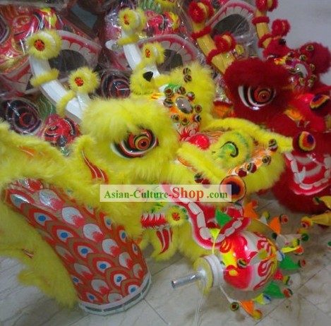 Supreme Long Wool Happy Festival Celebrations Dragon Dancing Costumes Complete Set