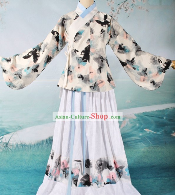 Ancient Chinese Ming Dynasty Female Butterfly Clothing Complete Set