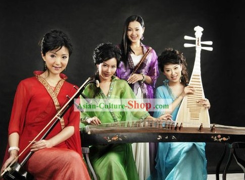 Traditional Chinese Musician Costumes Four Complete Sets for Women