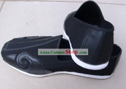 Traditional Chinese Black Taoist Cloud Shoes for Men