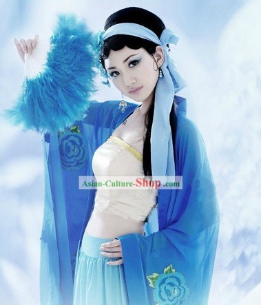 Ancient Chinese Blue Lady Costumes for Women
