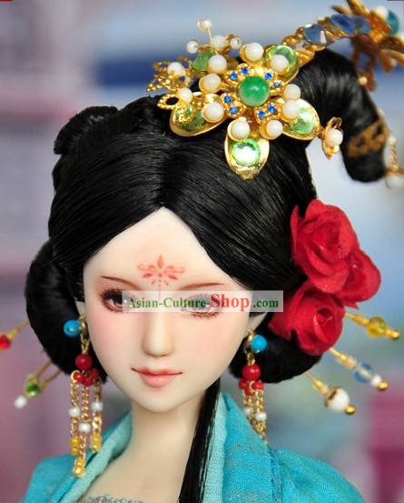 Ancient Chinese Palace Queen Hair Accessories and Wig