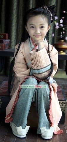 Ancient Chinese Hanfu Clothing Complete Set for Children