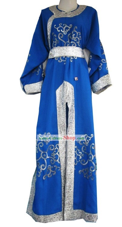 Chinese Shaosing Opera Desert Prince Blue Costume for Men