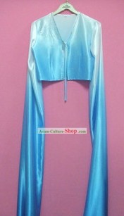 Blue Color Transition Water Sleeve Dance Costumes