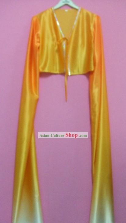 Yellow Gradual Change Water Sleeve Dance Costumes