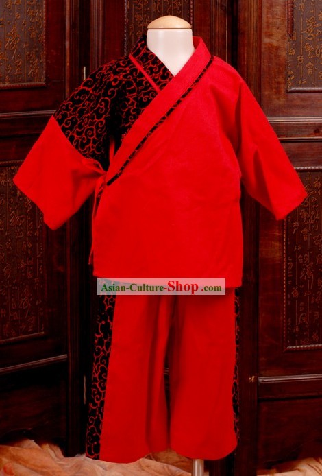 Ancient Chinese Red Clothing for Kids