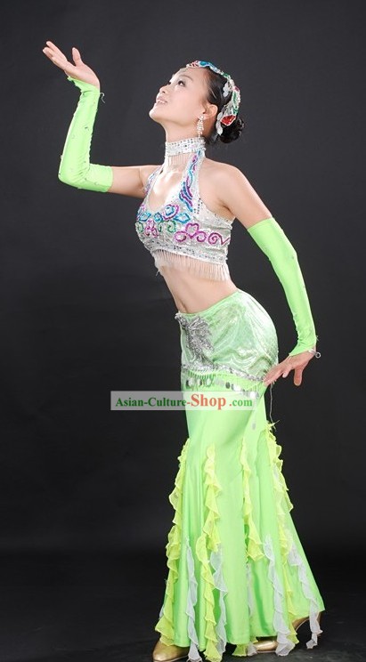 Chinese Ethnic Dai Dance Costumes Complete Set for Women