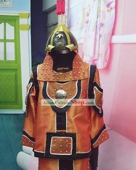 Ancient Chinese General Warrior Costumes and Helemt for Men