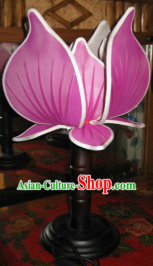 Ancient Chinese Palace Style Lotus Shape Desk Lamp
