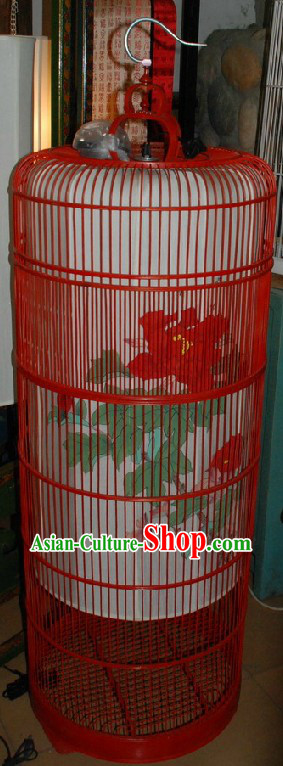 Ancient Ming Dynasty Antique Style Hand Painted Birdcage Lantern Set