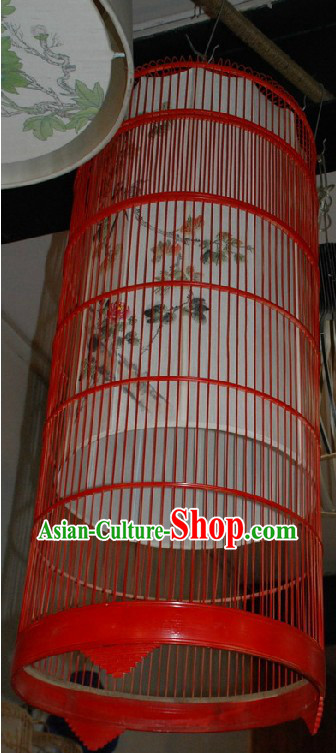 Ancient Qing Dynasty Antique Style Hand Painted Birdcage Lantern Set