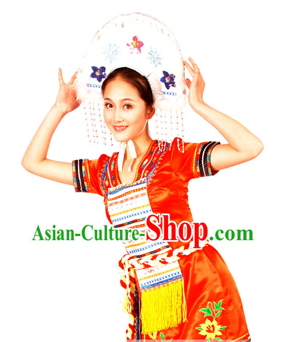 Chinese Taiwan Gaoshan Minority Stage Performance Dance Costume for Women
