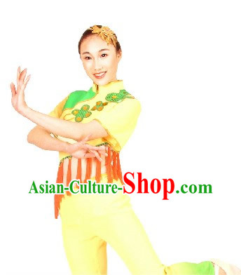 Chinese Folk Yangge Festival Celebration Dance Costume and Headpiece for Women