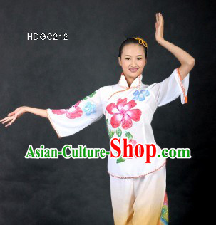 Chinese Flower Color Transition Yangge Dance Costumes for Women