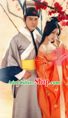 Ancient Chinese Swordsman Costumes and Beauty Costumes 2 Complete Sets