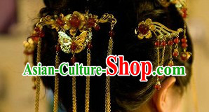 Stunning Chinese Butterfly Wedding Headpiece Set for Women